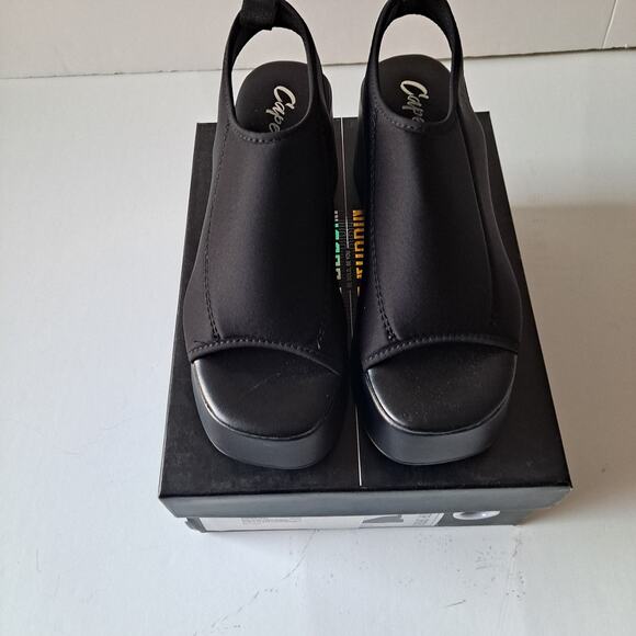 NWB Cape Robbin Rania Chunky Platform Heel Work Sandals Black Womens Size 5 - Picture 6 of 14